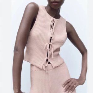 NWT RIB TOP  BEIGE-PINK - REF. 7901/841.